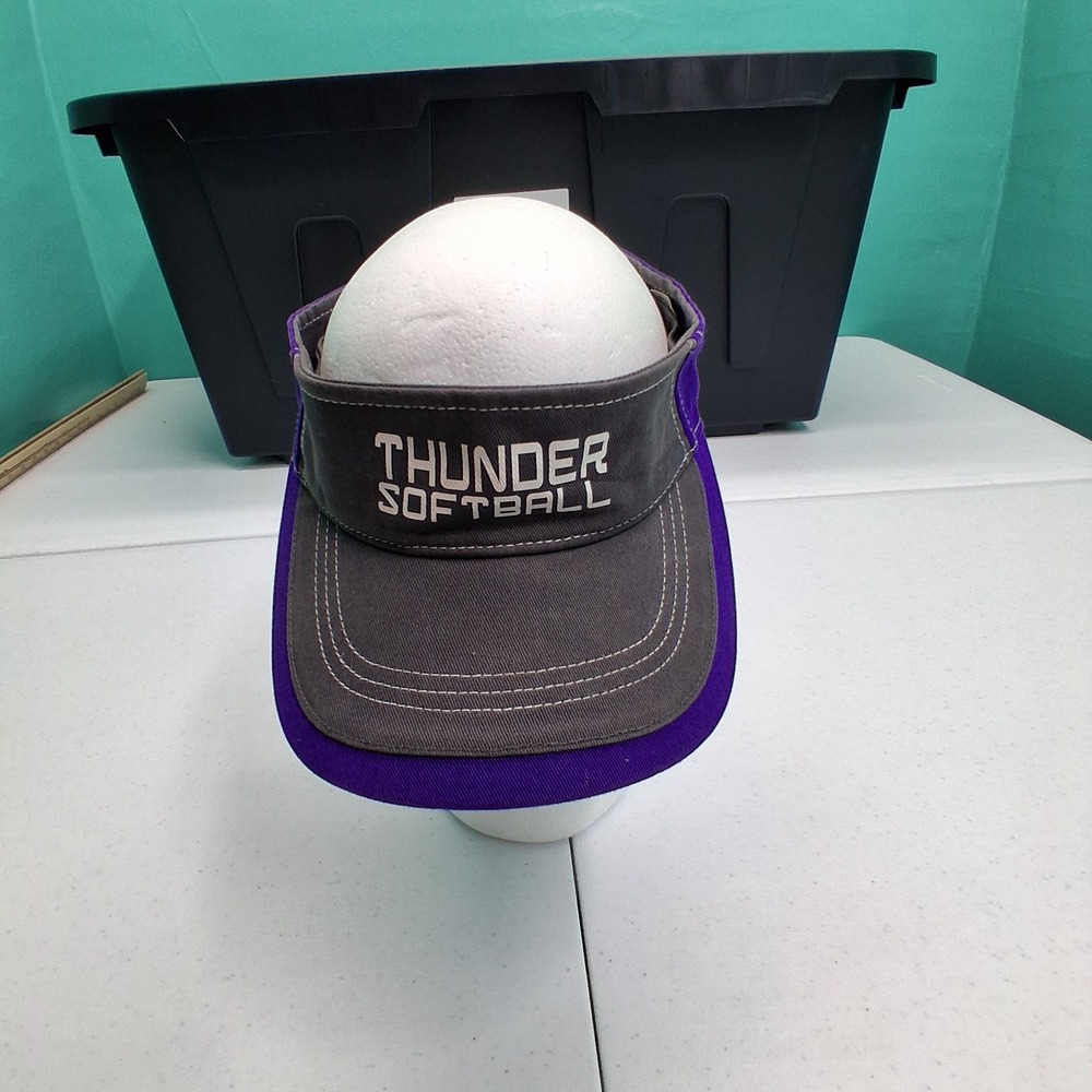Thunder Softball Visor OSFM Purple Grey Athletic Sporty Headwear